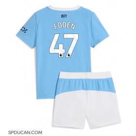 Dječji Nogometni Dres Manchester City Phil Foden #47 Domaci 2025-26 Kratak Rukav (+ Kratke hlače)